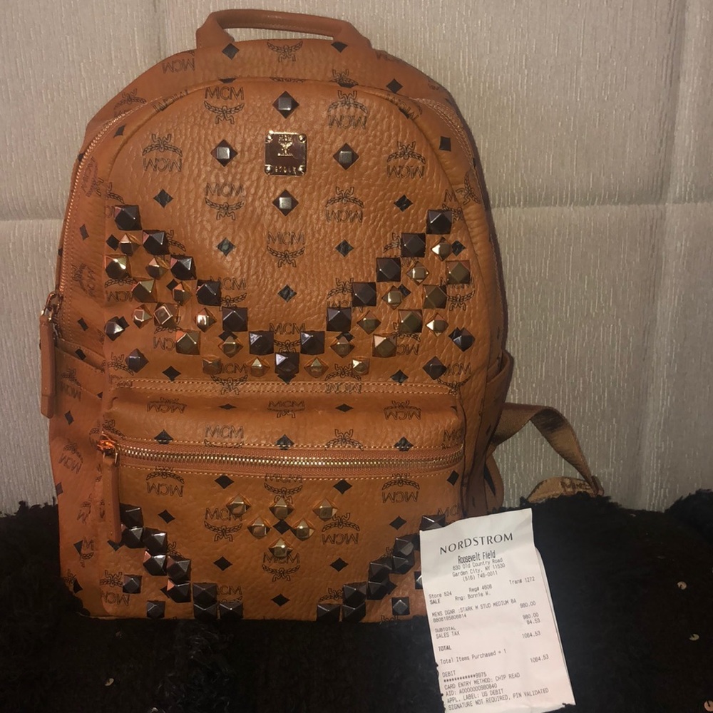 Brand new McM studded book bag